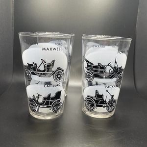 Barware Glasses set of 4 Antique Cars